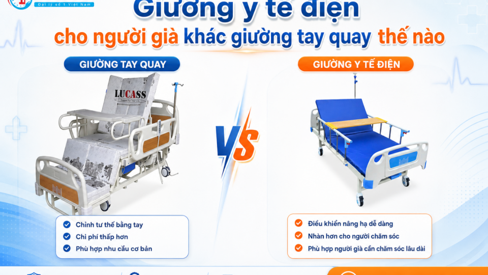 Giường y tế điện cho người già khi nào đáng chọn hơn giường tay quay?